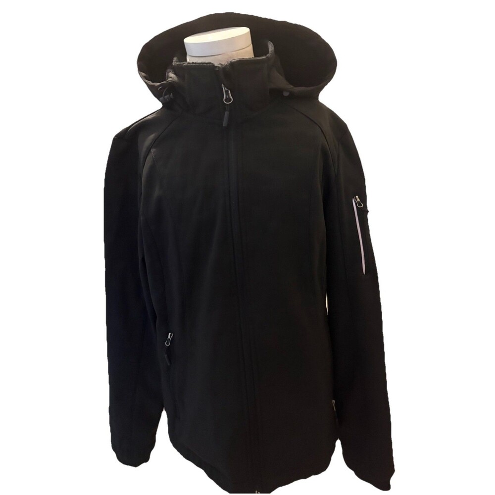 FREE COUNTRY Women's Size S Aeris II Super Softshell Zippered Jacket Black COAT